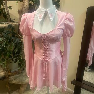 New Sugar Thrillz pink goth dress. Never worn. No tag. Size S